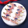 Wholesale NVENF New American Flag Enamel Hair Clip With Rhinestone Stars Heart-shaped Independence Day Women Hair Clip