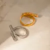 Wholesale PVD Coated Real Gold Plated 18K Gold Irregular Geometric 304 Stainless Steel IG Style Modern Style Classic Style Waterproof Non Tarnish Open Rings