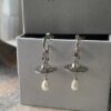 Wholesale Western Queen Mother Vintage French Saturn Water Drops Baroque Pearl UFO Valentine's Day Gift Light Luxury Earrings
