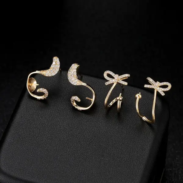Wholesale Irregular Stud Earrings For Women Featuring 925 Sterling Silver Ear Pins With Electroplated Copper And Artificial Pearl Inlay