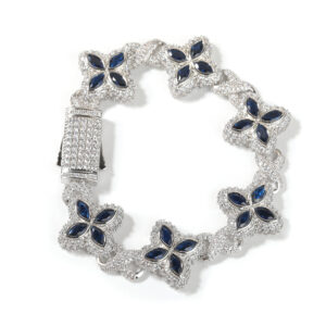 Silver dark blue / 7inch bracelet