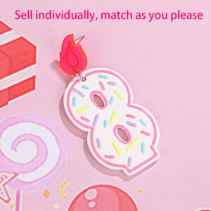 Single side birthday number earrings-8