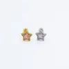 Wholesale Stainless Steel Fine Rod Copper Plated Gold Micro Paved Flashing Powder Blue Zircon Star Ear Cuff Women's Fashion Jewelry
