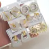 Wholesale Women’s Enamel Flowers Stud Earrings Made Of Titanium Steel With Electroplated Gold Plating Process