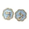 Wholesale Easter Diamond Rabbit Blue Glazed Earrings Gorgeous Ladies Party Earrings Niche Design Fashion All-Match