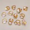 Wholesale Style Stainless Steel Acrylic Pearl Ring Niche High-end Feel Non-fading Jewelry Stainless Steel Accessories Rings