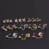 Wholesale 316L Stainless Steel Copper Zircon Ear Cartilage Rings & Studs Flower Waterproof Non Tarnish Surgical Steel