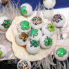 Wholesale Leopard print wave dot printed round beads acrylic lucky grass beads DIY mobile phone chain beaded pen accessories