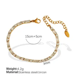 SL95 White Zirconium Gold Bracelet