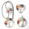oly-f64c9f2cad1845a55afa167692634ee0 Wholesale Crystal Natural Stone Love Shape Round Hexagram Life Tree Gravel Handmade Pendant Necklace