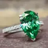 Wholesale Geometric Claw Setting Ring For Women In Copper With White K Water Plating And Zircon Inlay