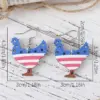 Wholesale 1 Pair Retro National Flag Chicken Wood Drop Earrings