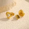 Wholesale 1 Pair Simple Style Heart Shape 201 Stainless Steel Ear Studs