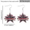 Wholesale Retro Star Print Drop Earrings In White & Red Acrylic With 304 Stainless Steel Posts For Women