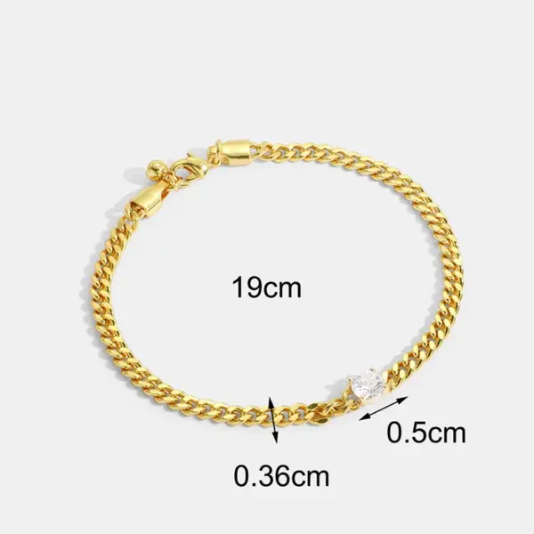 Wholesale Handmade Geometric Bracelets For Women Featuring Copper With 18K Real Gold Electroplated And Rhinestone Inlay