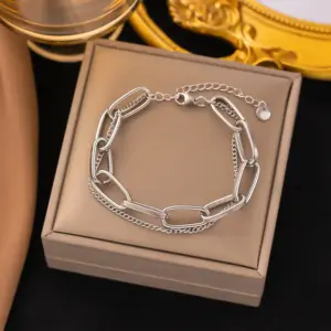 [Sle222] Ring Double-Layer Chain / Steel Color