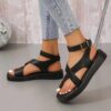 oly-f6bb73dfaad58b4d05440209bf4ca008 Wholesale Sandals for Women Summer Style Large Size Thick-Soled Thong Toe Round Toe Beach Shoes Anklet Buckle Strap Large Size Women's Sandals