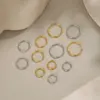 Wholesale 304 Stainless Steel Circle Round PVD Coated 18K Real Gold Plated 18K Gold Lady Sexy Rock Waterproof Non Tarnish Polishing Plating Gold Silver Earrings