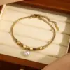 Wholesale Three-dimensional Geometric Bracelets For Women In 304 Stainless Steel With 18K Real Gold Plated PVD Coated Twisted Rope Chain