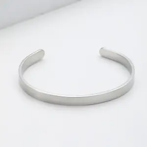 Open-Ended Bracelet Silver Face Width 6mm