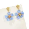 Wholesale Sweet Multicolor Flowers Earrings For Women With Beading And Artificial Crystal Inlay