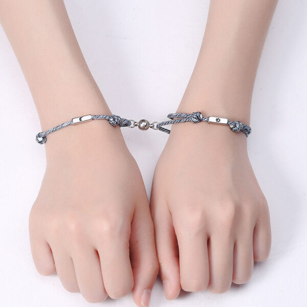 oly-f706fa44da1e4fbaffcff0f94d7c7eba Wholesale Sun and Moon Couple Bracelet Sucking Valentine's Day Commemorative Gift for Men and Women a Pair of Sun and Moon Woven Hand Rope Best Friend