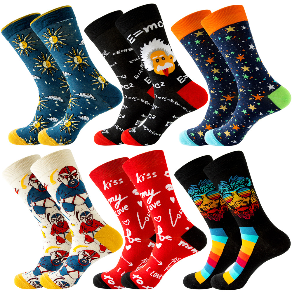 Wholesale 2022 Spring New Celebrity Men's Socks Star Women's Socks Animal Mid-Tube Socks Mexican Trendy Socks Valentine's Day Socks