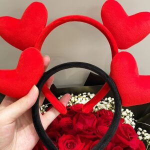 Wholesale Valentine's Day Headwear Cute Red Love Hair Band Tanabata Bridesmaid Wedding Funny Hair Card Girl Headband Hair Accessories Women