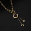 Wholesale Jewelry Simple Style Round Square Heart Shape Titanium Steel Pearl Zircon Toggle Plating Inlay Necklace Cable Chain
