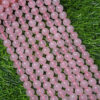 Wholesale Natural Rose Quartz powder Crystal loose beads hibiscus crystal stone head jewelry accessories DIY bracelet