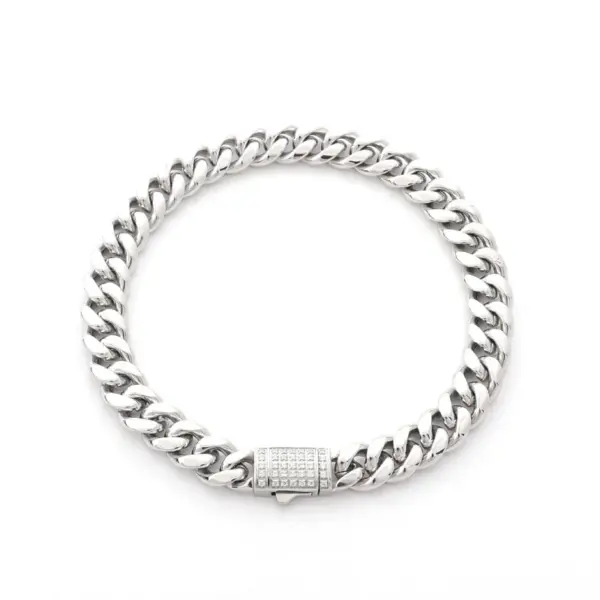 Wholesale Hip Hop Style Cuban Link Bracelet Full Drill 18K Gold Plated Stainless Steel Personalized Fashion Jewelry For Men And Women