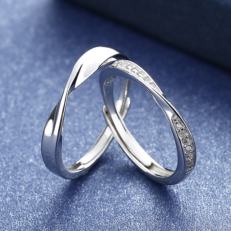 Wholesale Mobius Couple Ring Fashion 520 Valentine's Day Ring Female Popular Simple Open Ring Chinese Valentine's Day Gift