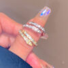 Wholesale fashion high-end sense inlaid zircon snake-shaped opening ring female Joker Zodiac spirit snake index finger ring