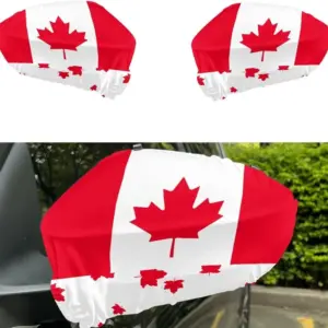 A Pair of Canadian Rearview Mirror Covers with Elastic Fabric