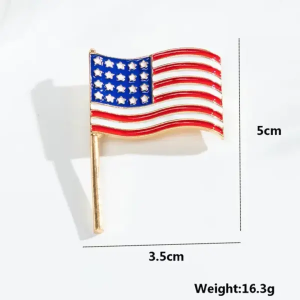 Wholesale Heart Shape Pin In Red Enamel Zinc Alloy Featuring Flag Brooches Design