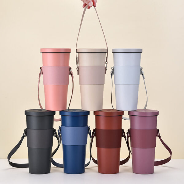 Wholesale Spot portable cup cover thickened milk tea cup accessories outdoor portable bag PU leather non-slip cup cover