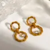 oly-f75968fc6eb95e2c8e3ee82b090817ad Wholesale Waterproof Non Tarnish Circle Stud Earrings For Women, 18K Real Gold Plated 304 Stainless Steel With Zircon Inlay, PVD Coated