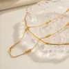 Wholesale PVD Coated Real Gold Plated 18K Gold Solid Color 304 Stainless Steel IG Style Simple Style Waterproof Non Tarnish 304 Stainless Steel Necklace