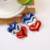 Wholesale Leather Heart Hair Clip Independence Day PU Material Love Heart Side Bangs Hair Accessories Suitable For Girls