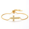 oly-f76eb22e170e96b5530f850a50b326a7 Wholesale Copper-set zircon cross bracelet with micro-pave zircon jewelry; waterproof and hypoallergenic.
