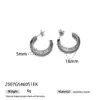 Wholesale Stainless Steel Titanium Open Ring Earrings Women Non-Fading Luxury Geometric Pattern Vacuum Plated 18K Gold Ear Jewelry