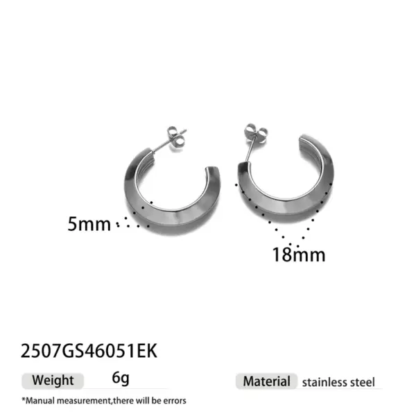 Wholesale Stainless Steel Titanium Open Ring Earrings Women Non-Fading Luxury Geometric Pattern Vacuum Plated 18K Gold Ear Jewelry
