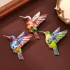 Wholesale Hummingbird Pin In Red Zinc Alloy Featuring Diamond Craftsmanship, Perfect For Independence Day