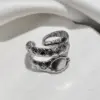 Wholesale Plasma Plated Steel Color 304 Stainless Steel Dot Leaf Open Ring For Women Eye Crown Waterproof Non-Fading Unisex