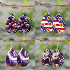 Wholesale 1 Pair Elegant Retro Simple Style Water Droplets Pu Leather Drop Earrings