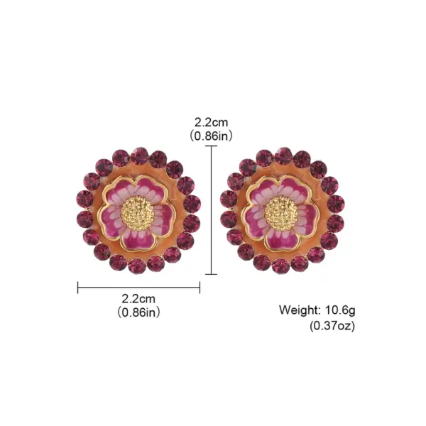 Wholesale Hypoallergenic Flowers Stud Earrings For Women In Copper With KC Golden Plated UV Plating And 0.03µm Thickness