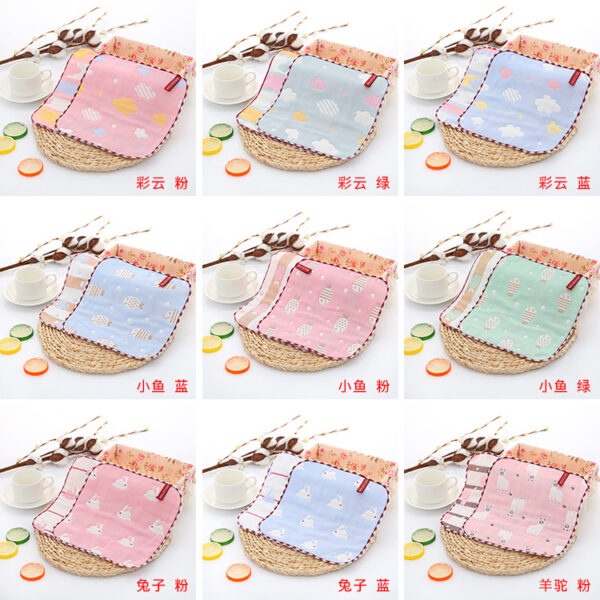 oly-f796c6b8227a0ef837688b39605de6b1 Wholesale Six-Layer Gauze Saliva Towel Baby Pure Cotton Small Towel Kindergarten Hand Towel Baby Saliva Towel