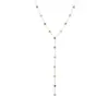 Wholesale Elegant Stainless Steel Necklace With Colorful Zirconia Tassel Lightweight Luxury Design Style Jewelry