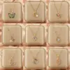 Wholesale Lady Heart Shape Flower Titanium Steel Plating Inlay Zircon Gold Plated Pendant Necklace
