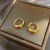 Wholesale PVD Coated 18K Gold Plated Solid Color 304 Stainless Steel Simple Style Classic Style Waterproof Non Tarnish Earrings